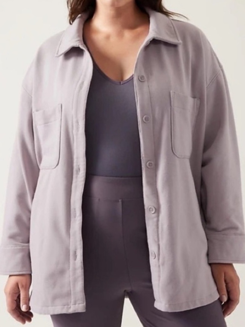 Athleta Retroplush Shirt Jacket
Lavender Light Purple 1X